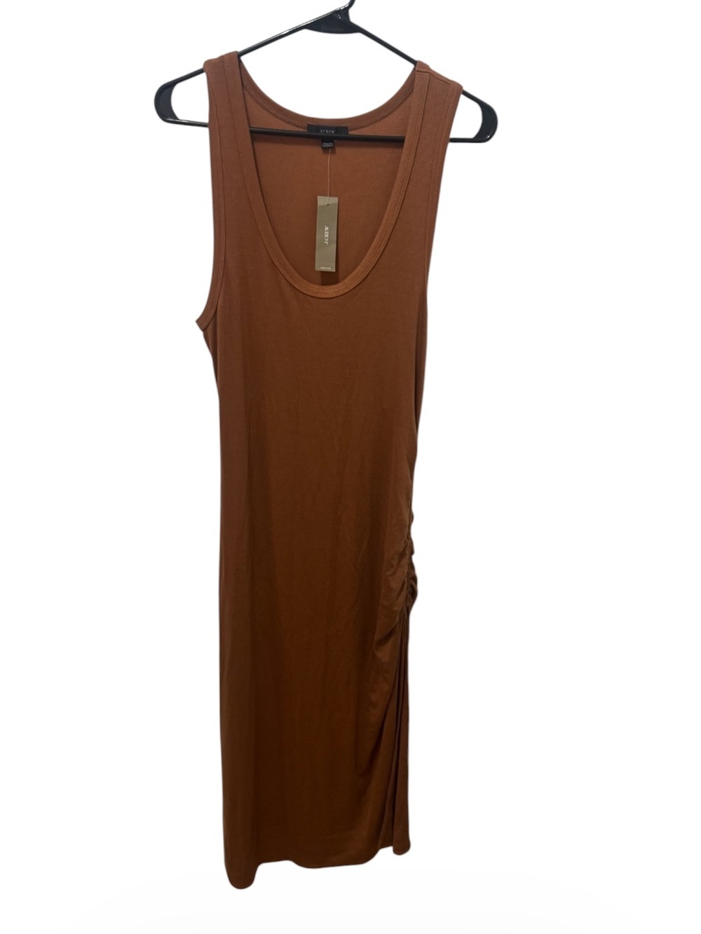 J.Crew Side Ruched Midi Dress Brown Size XL
